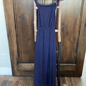 NWT Blue Linen Maxi Dress Ann Taylor Loft